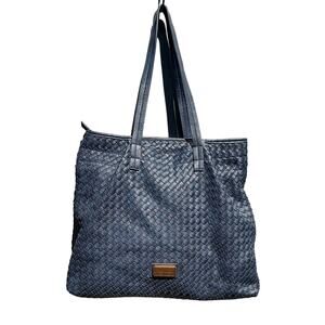 HAYDEN by Hayden Harnett - Navy Faux Leather Basketweave, Large Hobo Bag